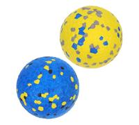 ERINGOGO 2pcs Indestructible Dog Balls Etpu Chew with Dental Cleaning Surface for Large Medium Small Puppies Bright Colorful Interactive Fetch Balls for Training and Exercise