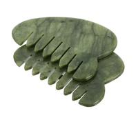 ERINGOGO 2pcs Jade Gua Sha Comb Light Green Ergonomic Scalp and Facial Massage Tool for Hair and Skin Care Portable Handheld Massager Enhancing Skincare Absorption