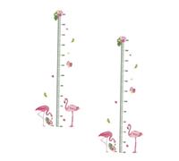 ERINGOGO 2pcs Kids Height Sticker Growth Chart Wall Decal for Children Cartoon Flamingo Design Self-Adhesive Wall Art Decor for Bedroom and Study