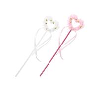 ERINGOGO 2pcs Light Up Fairy Wands for Heart Shaped Glitter Wand Costume Props Purple and White Magical Sticks for Parties Cosplay Dance and Halloween Fun