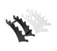 ERINGOGO 2pcs Makeup Brush Holder Horizontal Organizer Slot Design for Pens Nail Brushes Eyebrow Tools Compact Portable Drying Rack Stand in Black and Transparent Space-saving Plastic