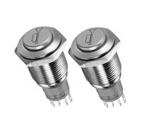 ERINGOGO 2pcs Metal Momentary Horn Push Button Switch with Wire Socket Plug Self Reset Automotive Grade for Boat Rv Truck Motorcycle Industrial Switch