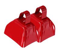 ERINGOGO 2pcs Metal Square Cowbells for Sports Events Rust-resistant Noise Makers with Crisp Sound for Football Games Cheer and Home Decoration