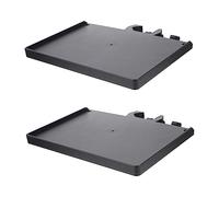 ERINGOGO 2pcs Microphone Sound Card Clamp-on Rack Tray 20x14cm Abs Black Universal Microphone Stand Accessory Storage Holder for Live Streaming Recording