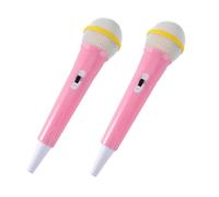 ERINGOGO 2Pcs Microphones Portable Interactive Props for Birthday Parties and Dance Events Safe High-class Pink Simulated Reporter Microphone