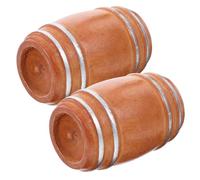 ERINGOGO 2pcs Mini Barrel Model Mini House Accessory Dollhouse Scene Prop Lifelike Vintage Wooden Barrel Decoration for Collectors and Miniature Enthusiasts