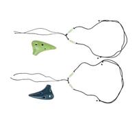ERINGOGO 2pcs Mini Ceramic Ocarina Music Instruments for Ethnic Wind Instrument in Blue and Green Beginner Friendly Musical for Early Development and Learning Random Color