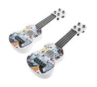 ERINGOGO 2Pcs Mini Guitar for Creative Early Educational Musical Instrument with Colorful Patterns Enhancing Hand-eye Coordination and Hearing Skills
