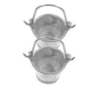 ERINGOGO 2pcs Miniature Bucket Model for Dollhouse Decoration Wear-Resistant Alloy Mini Bucket Toy for Mini Gardening and Micro Landscape