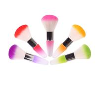 ERINGOGO 2pcs Nail Art Dust Brushes Mixed Colors Soft Powder Cleaner for Acrylic Nails Makeup Blusher Brush Portable for Salon and Home Use
