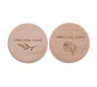 ERINGOGO 2PCS Newborn Keepsake Box Wooden Hair Memorial and Lost Teeth Storage for Christening Shower Cute Engraved Fetal Hair Container with Leaf and Flower Beech Wood