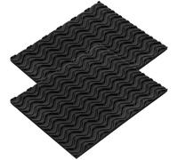 ERINGOGO 2pcs Non-Slip Adhesive Shoe Sole Pads with Ripple Pattern, Anti-Skid Heel Cushions for Sneaker and High Heels, Black Self-Adhesive Shock Absorption Protectors for Footwear