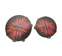 ERINGOGO 2pcs Orff Percussion Hand Drum Shiny Rhythm Musical with Hand Bells for Early Music Education and Coordination Development