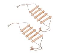 ERINGOGO 2pcs Parrot Climbing Ladder and Swing Wooden Bird Toy for Chewing and Interactive Activity Suitable for Pet Birds and Parakeets