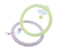 ERINGOGO 2pcs Parrot Swing with Cotton Rope Climbing Ladder and Perch for Budgies Cockatiels Conures Finches Chew Friendly Bird Cage Accessories for Interactive Play and Coordination