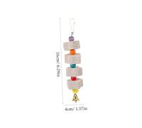 ERINGOGO 2Pcs Pet Bird Chewing with High Calcium Grinding Stones for Parrots and Caged Birds Bite Resistant Hanging with Bell for Teeth Cleaning and Calcium Supplement