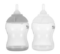 ERINGOGO 2pcs Pet Feeding Bottles Kitten Nursing Bottle and Puppy Milk Feeder with Silicone Nipple 100ml Portable Plastic Pet Feeder for Newborn Puppies and Kittens