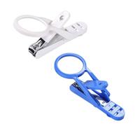 ERINGOGO 2pcs Pet Nail Clippers Rotatable Magnifying Glass, Portable Nail Cutters for Hamsters and Hedgehogs, Compact White and Blue Clippers for Precise Small Animal Grooming