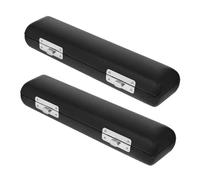 ERINGOGO 2pcs Piccolo Flute Case for Musicians Black PU Exterior Protective Storage Box Lightweight Piccolo Flute Container for Beginners Portable Instrument Carrying Case