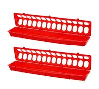 ERINGOGO 2pcs Pigeon Feeding Containers Red Plastic Long Trough 500x125x80mm Anti-spill Bird Feeder Suitable for Pigeon Cages and Loft Feeding