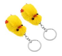 ERINGOGO 2pcs Plush Angry Little Yellow Duck Key Chain Soft Bag Pendant for Handbag Car Charm Versatile Cute Accessory Suitable for Adults Party Favors
