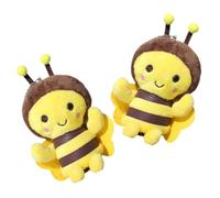 ERINGOGO 2pcs Plush Bee Keychain Adorable Bee Decor for Bags Soft Stuffed Hanging Ornaments for Parties Daily Use Cute and Convenient Backpack Accessories
