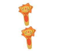 ERINGOGO 2pcs Plush Hand Shake Rattles with Sound Cartoon Lion Design Early Educational for Sensory Development Safe Smooth Surface