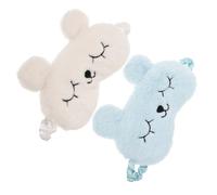 ERINGOGO 2pcs Plush Rabbit Eye Mask Soft Eye Shade for Restful Sleep Elastic Band for Stress Relief and Fatigue Reduction Material White and Light Blue
