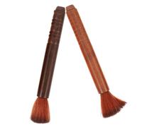 ERINGOGO 2Pcs Portable Erhu Violin Cleaning Brushes with Flexible Wool for Dust Removal Handle in Ebony and Rosewood Convenient for Musicians and Music Lovers