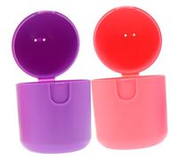 ERINGOGO 2Pcs Portable High-Grade PP Period Cup Storage Box Holder for Women Lightweight Steamed Disinfection Cleaner Compact Travel and Home Organizer in Purple and Pink