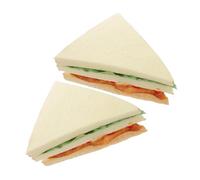 ERINGOGO 2pcs Pu Artificial Sandwich Fake Bread Model with Realistic Design for Photography Props and Kitchen Decoration Suitable for Film Props and Window Displays
