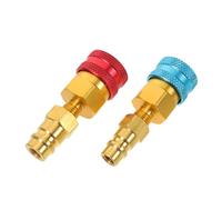 ERINGOGO 2pcs Quick Couplers Adapter Kit for Car Ac Repair Leakproof Air Conditioner Hose Fittings with Fluoride Connectors Refrigeration Connectors for Fast Refrigerant Transfer and