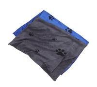 ERINGOGO 2PCS Quick Dry Microfiber Dog Bath Towels 60x100cm, Super Absorbent Thickened Pet Grooming Towels for Small Dogs and Cats, Fast Drying Water-Absorbent Bath Sheets Blue and Grey