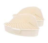 ERINGOGO 2pcs Rabbit Litter Box Compact Bunny Toilet Tray for Small Animals Hamsters Chinchillas Pet Training Cage Toilet Corner Pottery
