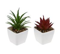 ERINGOGO 2Pcs Realistic Artificial Succulent Plants Small Decorative Bonsai for Desktop Home Office Vivid Faux Potted Greenery for Indoor Plant Decor and Bookshelf Accent