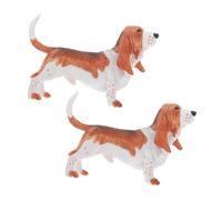 ERINGOGO 2pcs Realistic Dachshund Dog Statue Miniature Figurines for Home Decor Micro Landscape and Succulent Decoration Lightweight Portable Animal Ornaments