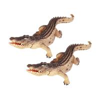 ERINGOGO 2pcs Realistic Plastic Alligator Model with Movable Mouth Lifelike Simulated Animal Figurines for Educational Play and Home Decoration