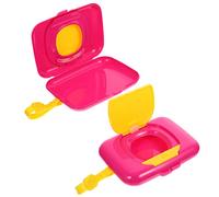 ERINGOGO 2pcs Refillable Baby Wipes Dispenser Portable Pp and Silicone Wipe Holder Case Lightweight for Stroller or Diaper Bag
