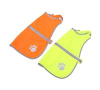 ERINGOGO 2pcs Reflective Dog Safety Vests Lightweight Breathable Water-resistant Pet Jackets for Night Walking Hunting Visibility Outdoor Protection Small Dogs