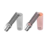 ERINGOGO 2pcs Retractable Roll Hairbrush for Women Portable Compact Styling Brush with Scalp Massage Suitable for Wet and Dry Hair Travel Friendly Lightweight Design Ivory White Pink
