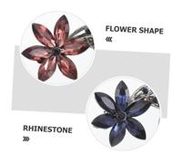 ERINGOGO 2pcs Rhinestone Flower Hair Clips Lightweight Decorative Barrettes for Women Vintage Floral Design Comfortable All-day Wear Blue and Pink Dual Colors for Daily Party Styling