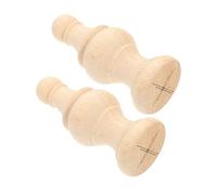 ERINGOGO 2pcs Roman Style Unfinished Wood Finials Decorative Bed Post Curtain Rod Flagpole Toppers for Crafts Sturdy Hand Carved Wooden Accents with Easy Installation for Home Decor