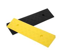 ERINGOGO 2pcs Rubber Car Ramp Height Durable Non Slip Driveway Curb Ramps with Water Drain Grooves for Cars Motorcycles Wheelchairs Suvs Trucks Yellow Black