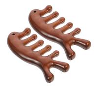 ERINGOGO 2PCS Sandalwood Wide Tooth Comb Solid Wood Scalp Massager for Hair Growth and Scalp Therapy Portable Wooden Head Massage Tool for Men and Women Effortless Detangling and Root