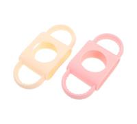 ERINGOGO 2pcs Silicone Bottle Handles for Wideneck Bottles Ergonomic Non Slip Grips for Self Feeding Soft Gentle Sleeve Cup Holders Milk White Light Pink