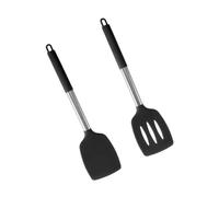 ERINGOGO 2Pcs Silicone Kitchen Wok Spatulas with Ergonomic Stainless Steel Handles Non-Stick Cooking Utensils for Pancakes and Food Preparation Heat-Resistant and Easy to Hang for Home and