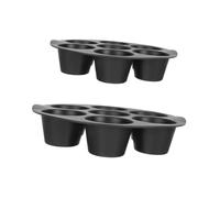 ERINGOGO 2pcs Silicone Muffin Cake Molds Large Small for Air Fryer Baking Nonstick Silicone Cake Baking Moulds Safe DIY Dessert Cups for Festival Family Use