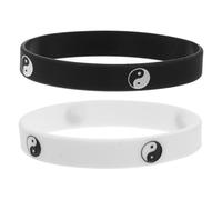 ERINGOGO 2pcs Silicone Tai Chi Wristbands Non-slip Friendship Bracelets for Men Women Street Dance Style Comfortable Fit Matching Relationship Jewelry