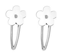 ERINGOGO 2pcs Silver Flower Patterned Hairpins Lightweight Mirror Hair Clips Elegant Bang Clips for Women Party Wedding Accessories