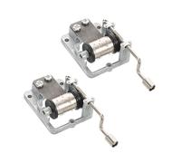 ERINGOGO 2pcs Silver Plated Tone Hand Crank Music Box Movement for DIY Musical Boxes Craft Projects Compatible with Wood Paper Plastic and Metal Materials Creative and Educational